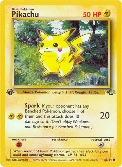 Pokémon TCG - Jungle - Pikachu #60 (LP)