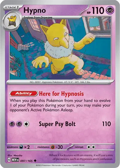 Pokémon TCG - SV151 - Hypno (097/165) (NM)