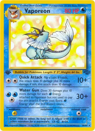 Pokémon TCG - Jungle - Vaporeon #28 (LP)
