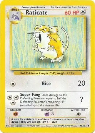 Raticate #40 Pokémon TCG Card
