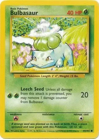 Bulbasaur #44 Pokémon TCG Card