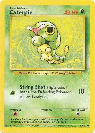 Pokémon TCG - Base Set (Unlimited) - Caterpie #45 (LP)
