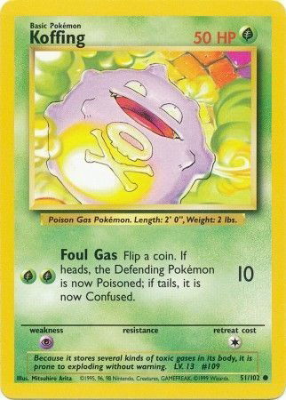 Pokémon TCG - Base Set (Unlimited) - Koffing #51 (LP)