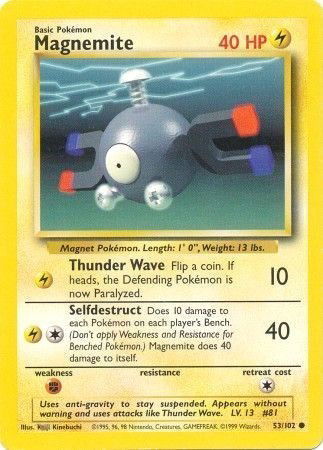 Pokémon TCG - Base Set (Unlimited) - Magnemite #53 (LP)