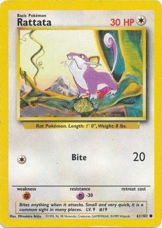 Pokémon TCG - Base Set (Unlimited) - Rattata #61 (LP)
