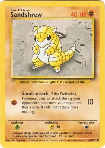 Pokémon TCG - Base Set (Unlimited) - Sandshrew #62 (LP)