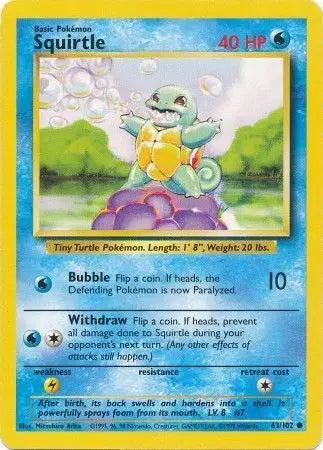 Squirtle #63 Pokémon TCG Card