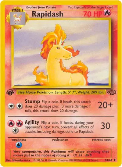 Pokémon TCG - Jungle - Rapidash #44 (LP)