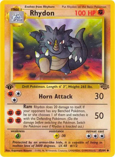 Pokémon TCG - Jungle - Rhydon #45 (LP)