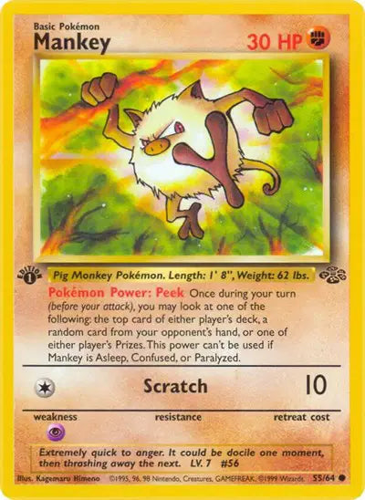 Pokémon TCG - Jungle - Mankey #55 (LP)