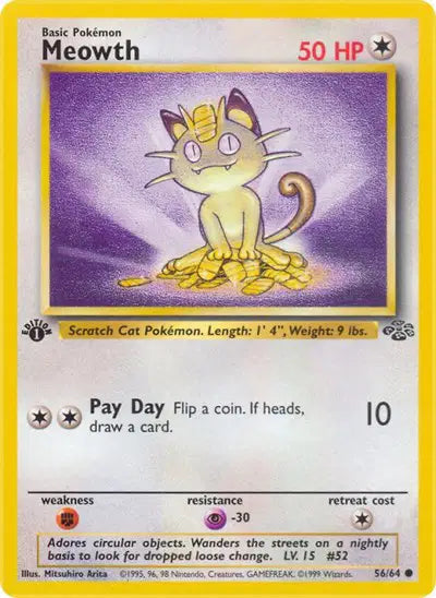 Pokémon TCG - Jungle - Meowth #56 (LP)