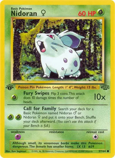 Pokémon TCG - Jungle - Nidoran F #57 (LP)