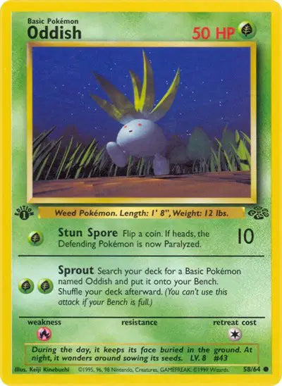 Pokémon TCG - Jungle - Oddish #58 (LP)