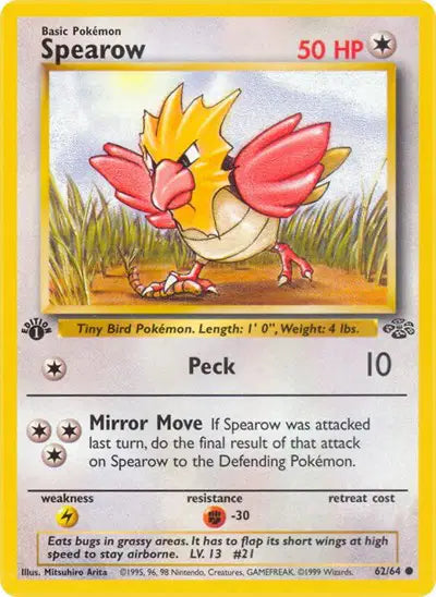 Pokémon TCG - Jungle - Spearow #62 (LP)