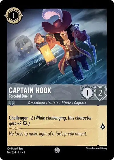 Disney Lorcana: The First Chapter - Captain Hook - Forceful Duelist (174/204) (NM)