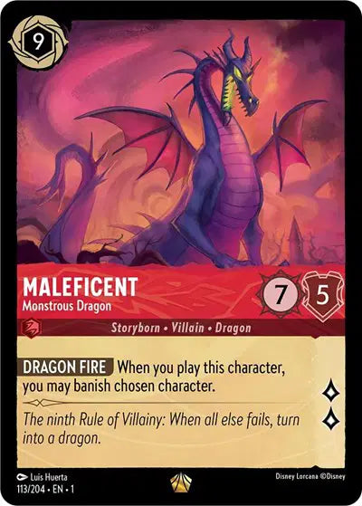 Disney Lorcana: The First Chapter - Maleficent - Monstrous Dragon (113/204) (NM)
