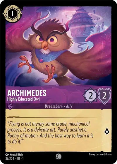 Disney Lorcana: The First Chapter - Archimedes - Highly Educated Owl (36/204) (NM)