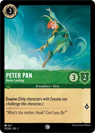 Disney Lorcana: The First Chapter - Peter Pan - Never Landing (91/204) (NM)