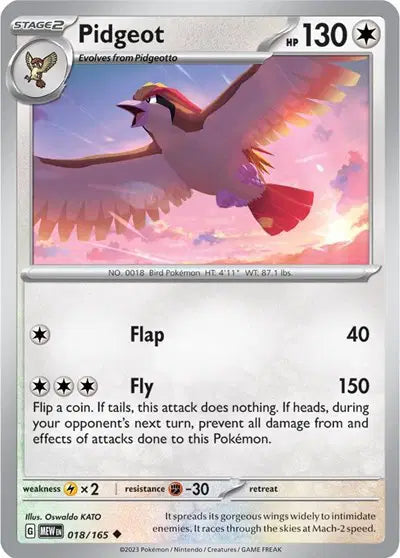 Pokémon TCG - SV151 - Pidgeot (018/165) (NM)
