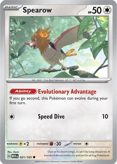 Pokémon TCG - SV151 - Spearow (021/165) (NM)