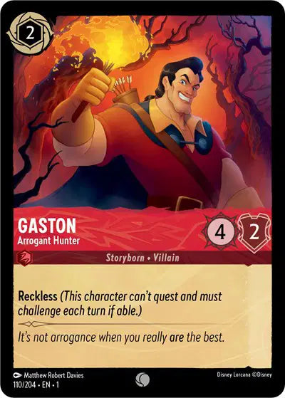 Disney Lorcana: The First Chapter - Gaston - Arrogant Hunter (110/204) (NM)