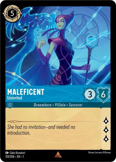 Disney Lorcana: The First Chapter - Maleficent - Uninvited (151/204) (NM)