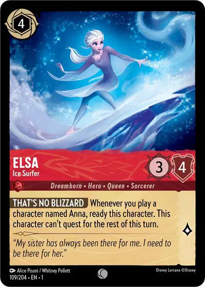 Disney Lorcana: The First Chapter - Elsa - Ice Surfer (109/204) (NM)