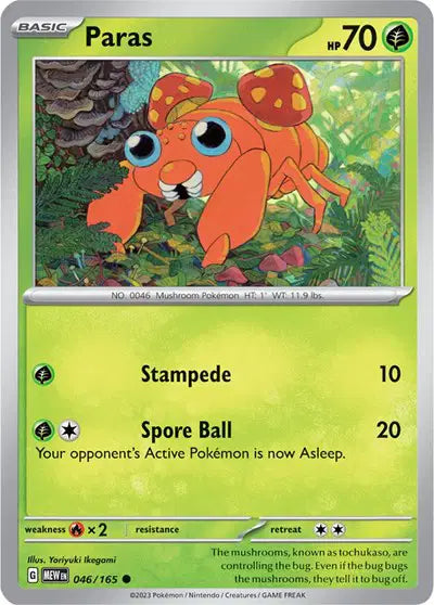Pokémon TCG - SV151 - Paras (046/165) (NM)