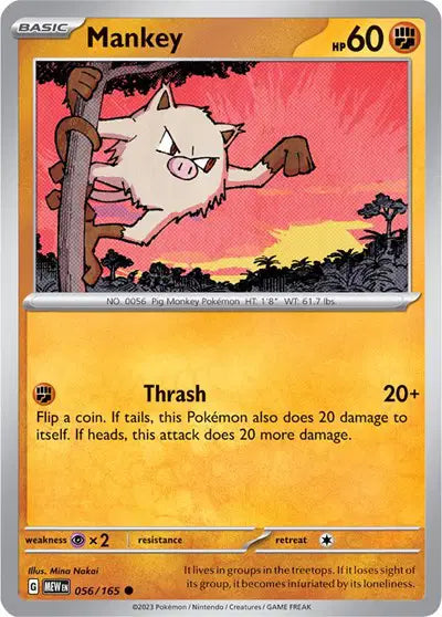 Pokémon TCG - SV151 - Mankey (056/165) (NM)
