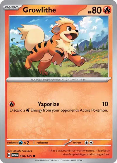 Pokémon TCG - SV151 - Growlithe (058/165) (NM)