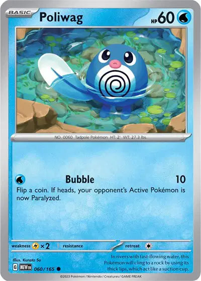 Pokémon TCG - SV151 - Poliwag (060/165) (NM)