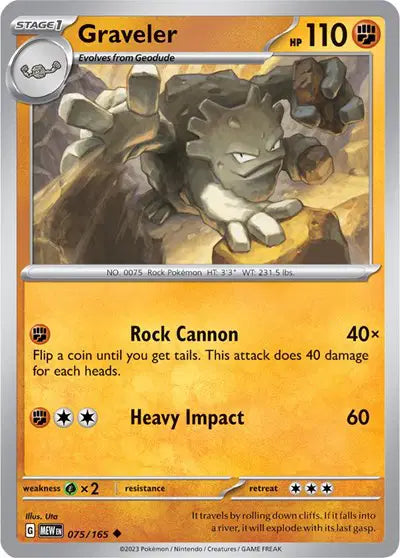 Pokémon TCG - SV151 - Graveler (075/165) (NM)