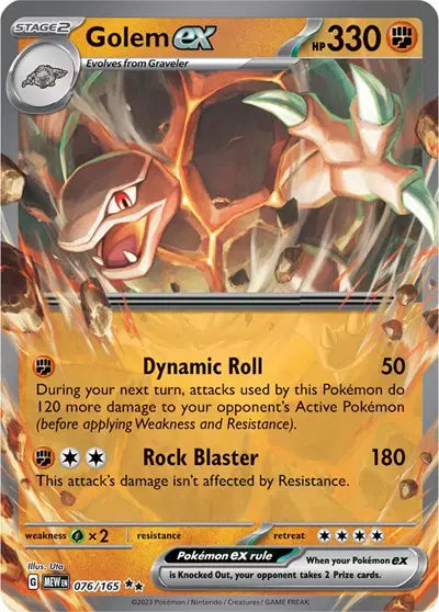 Pokémon TCG - SV151 - Golem ex (076/165) (NM)