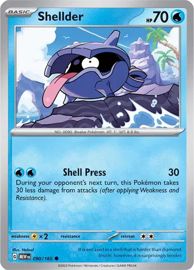 Pokémon TCG - SV151 - Shellder (090/165) (NM)