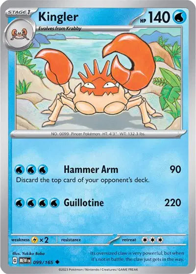 Pokémon TCG - SV151 - Kingler (099/165) (NM)