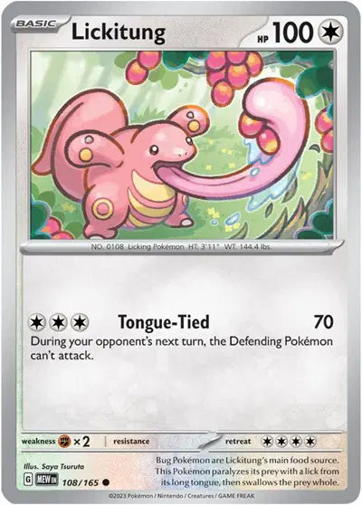 Pokémon TCG - SV151 - Lickitung (108/165) (NM)