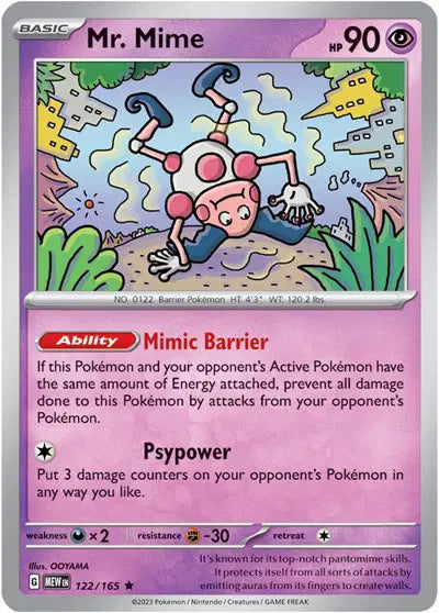 Pokémon TCG - SV151 - Mr. Mime (122/165) (NM)