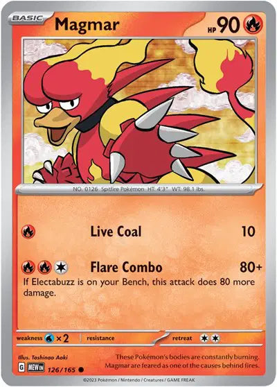 Pokémon TCG - SV151 - Magmar (126/165) (NM)
