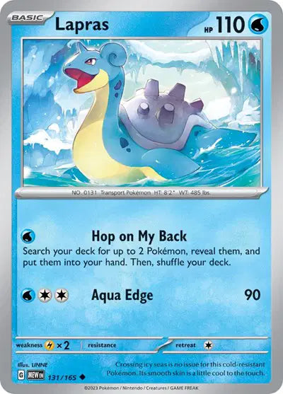 Pokémon TCG - SV151 - Lapras (131/165) (NM)