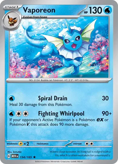 Pokémon TCG - SV151 - Vaporeon (134/165) (NM)