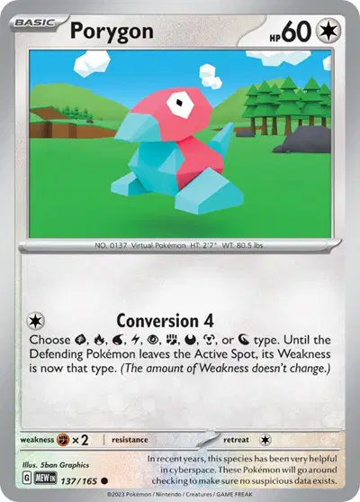 Pokémon TCG - SV151 - Porygon (137/165) (NM)