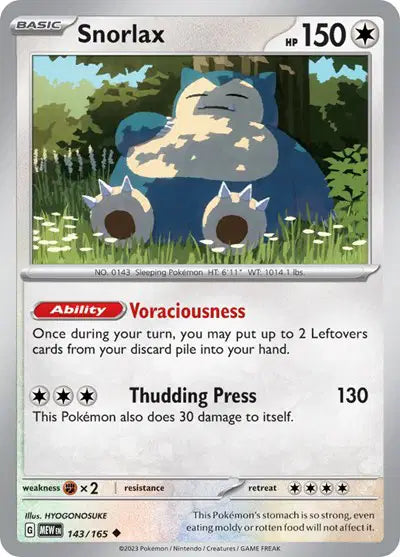 Pokémon TCG - SV151 - Snorlax (143/165) (NM)