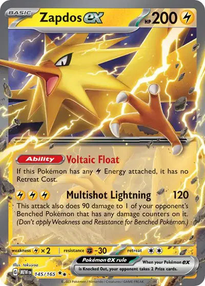 Pokémon TCG - SV151 - Zapdos ex (145/165) (NM)
