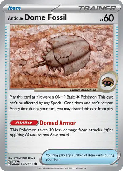 Pokémon TCG - SV151 - Antique Dome Fossil (152/165) (NM)