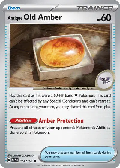 Pokémon TCG - SV151 - Antique Old Amber (154/165) (NM)