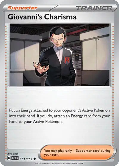 Pokémon TCG - SV151 - Giovanni's Charisma (161/165) (NM)