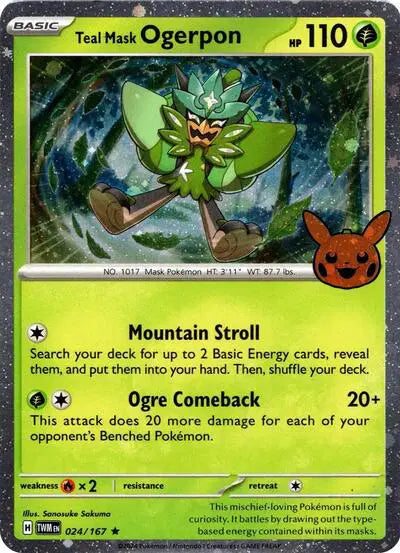 Pokémon TCG - Halloween 2024 - Teal Mask Ogerpon (Cosmos Holo) (024/167)