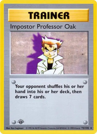 Pokémon TCG - Base Set (Shadowless) - Impostor Professor Oak #73 (NM/LP)