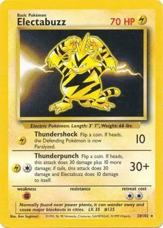 Pokémon TCG - Base Set (Unlimited) - Electabuzz #20 (NM/LP)
