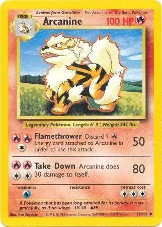Pokémon TCG - Base Set (Unlimited) - Arcanine #23 (NM/LP)
